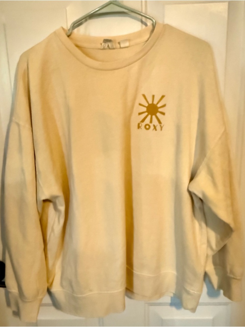 Roxy Cream Pullover with Subtle Logo Detail